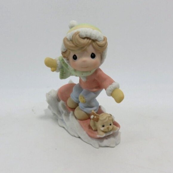 Precious Moments "Theres Sno-Boredom With You" 2000 Enesco Figurine With Box - Picture 2 of 10